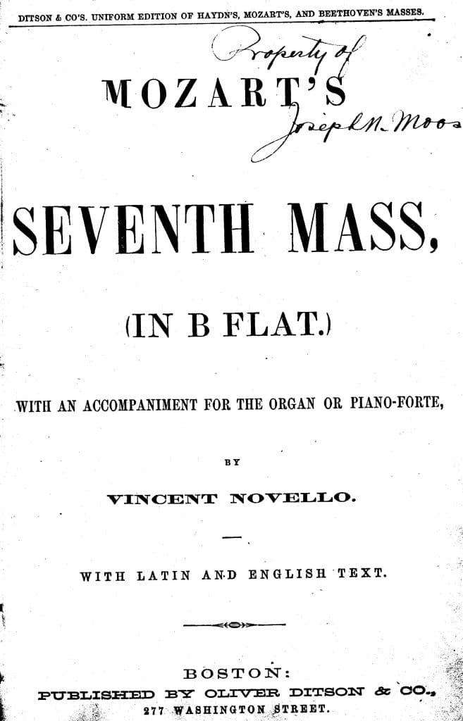 Oldest music in the Collection, 1864.