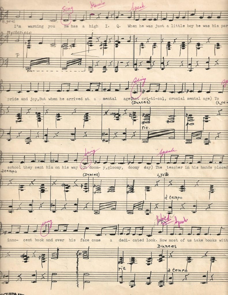 Original sheet music